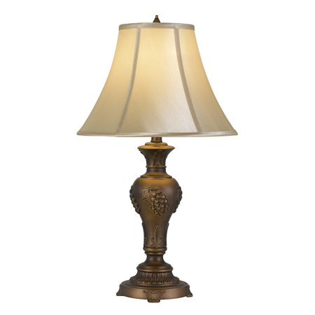 Cal Lighting 100W Cavan Aluminum Casted Table Lamp With Softback Faux Silk Shade BO-2952TB